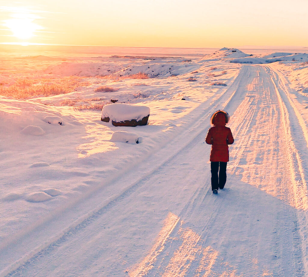 Traveling a glacier road in Iceland by rental car